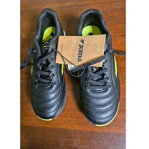 Joma Toledo Soccer Cleats Kids Size 1 Black Neon Green Turf Shoes NEW